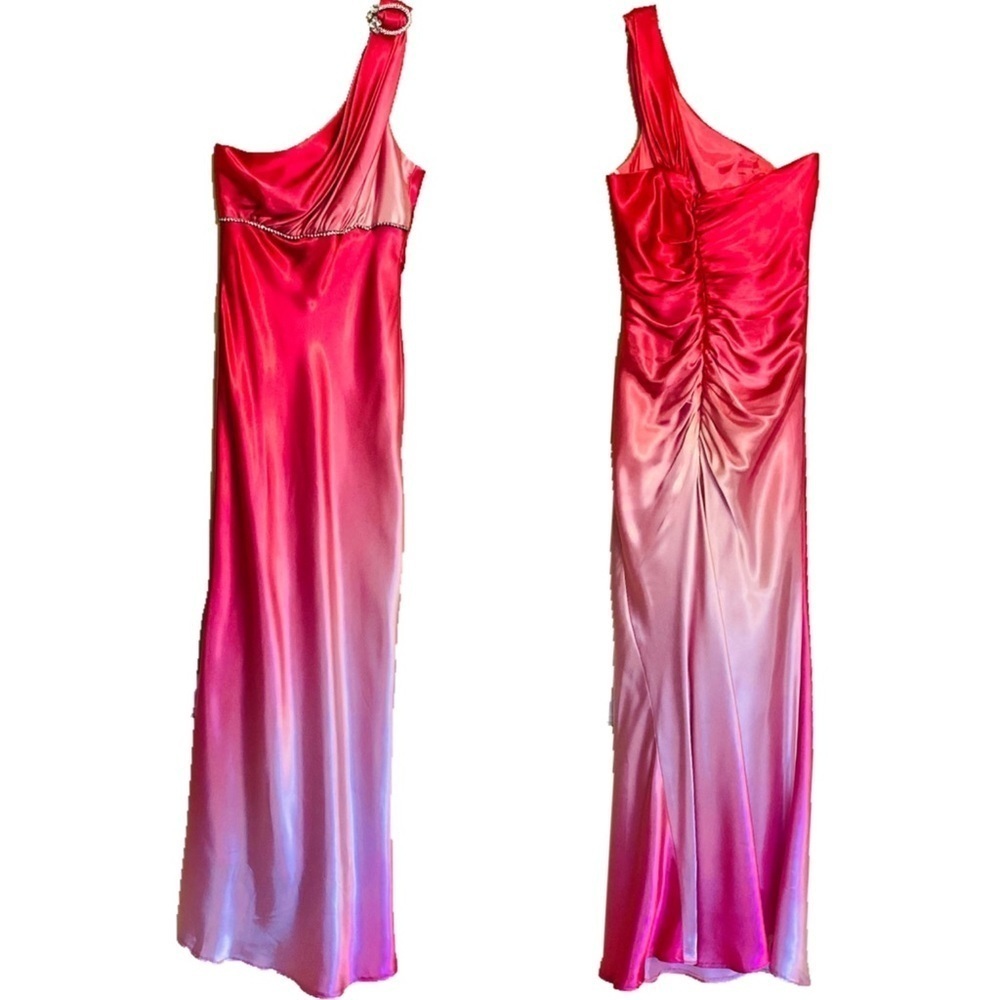 One Shoulder Party Formal Cocktail Maxi Dress Pink Color By Dollar Size XS Prom